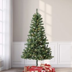 6.5' Pre-Lit Madison Pine Green Artificial Christmas Tree